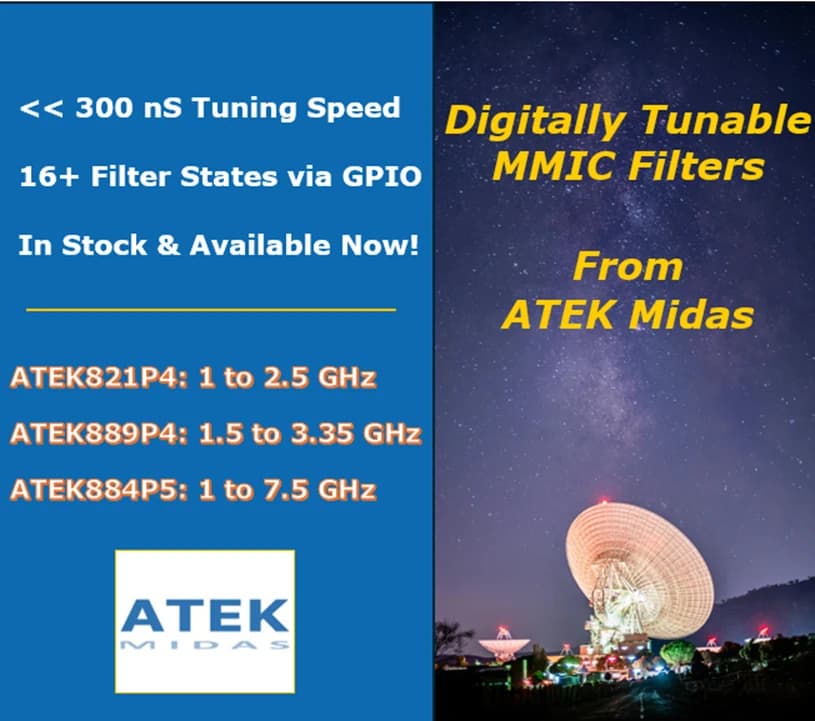 Digitally Tunable Low Pass and Bandpass Filters for SATCOM, Telecom, EW/ECM, or SDR systems